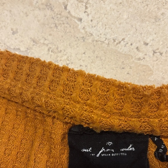 Out From Under/ Urban Outfitters size Small oversized Mustard Button-Up Cardigan - Picture 3 of 4